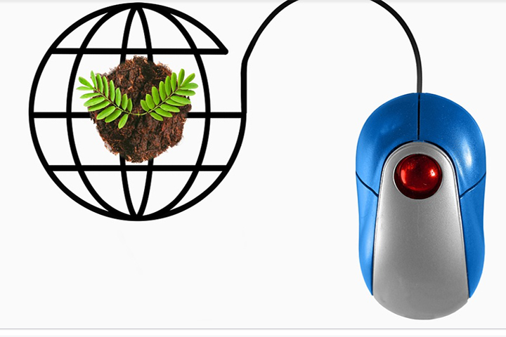 maapallo ja manuaalinen hiiri